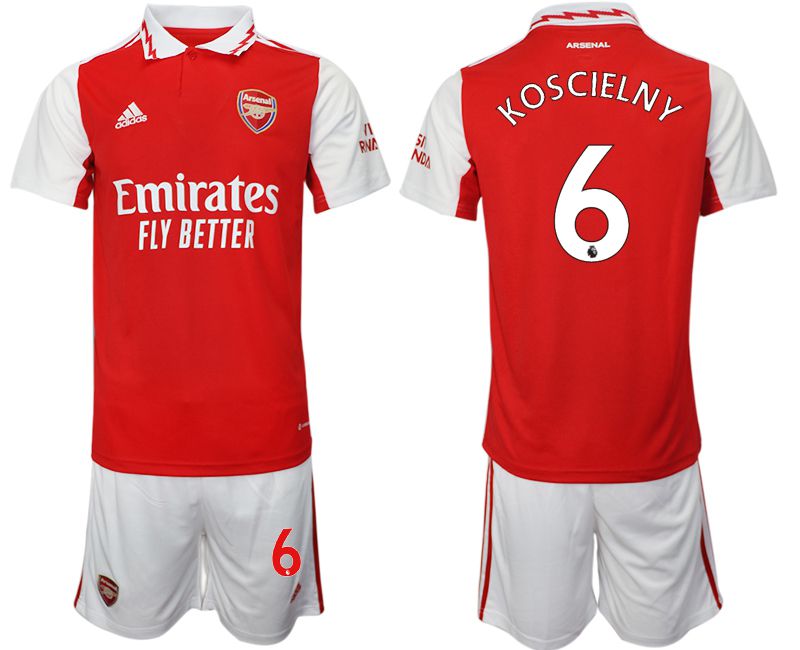 Cheap Men 2022-2023 Club Arsenal home red 6 Soccer Jersey